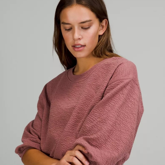 Lululemon Textured Crewneck Pullover spiced chai sz 4 guc - Picture 2 of 4